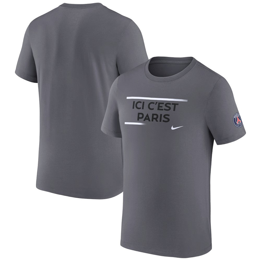 Paris Saint-Germain Verbiage T-Shirt on sale - Gray