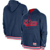 USMNT 5th & Ocean by New Era Throwback Fleece Pullover Hoodie for sale - Navy