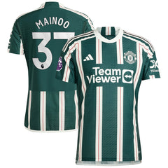 Kobbie Mainoo Manchester United 2023/24 Away Player Jersey Discount - Green