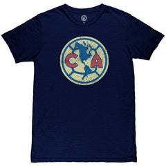Club America 1863FC Color Crest Slub T-Shirt Discount - Navy
