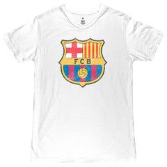 Barcelona 1863FC Color Crest Slub T-Shirt on sale - White