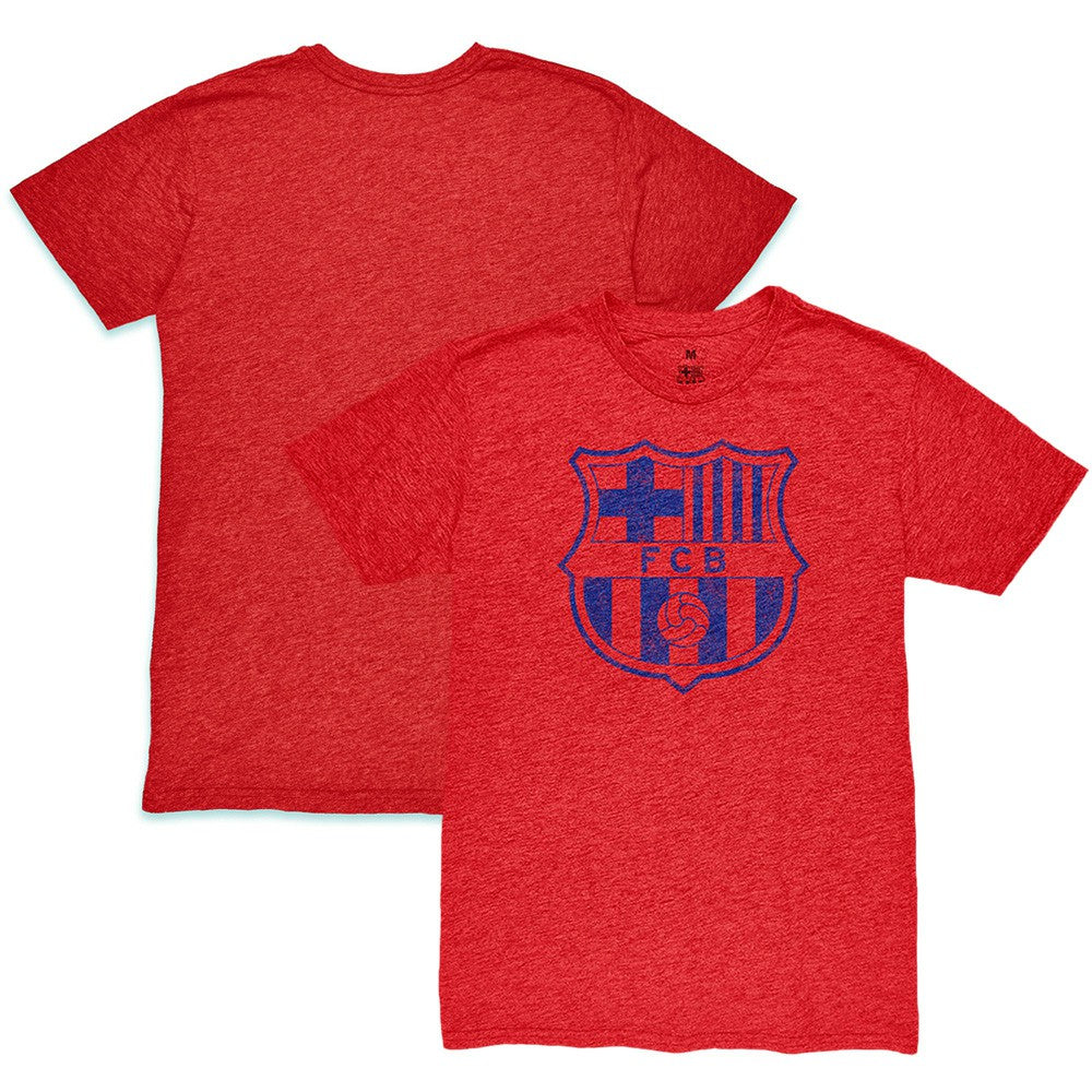 Barcelona 1863FC Mono Crest Twisted Tri-Blend Slub T-Shirt on sale - Red