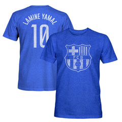 Lamine Yamal Barcelona 1863FC Player Name & Number Twisted Tri-Blend Slub T-Shirt on sale - Heather Royal