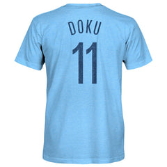 Jeremy Doku Manchester City 1863FC Player Name & Number Twisted Tri-Blend Slub T-Shirt Discount - Sky Blue