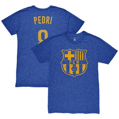 Pedri Barcelona 1863FC Player Name & Number Twisted Tri-Blend Slub T-Shirt on sale - Heather Royal