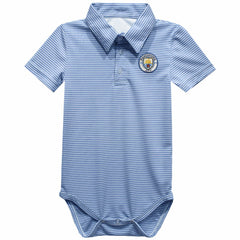 Manchester City Vive La Fete Infant Polo Pencil Stripe Bodysuit Discount - Sky Blue