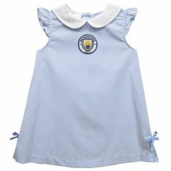 Manchester City Vive La Fete Girls Toddler Gingham A-Line Dress Discount - Sky Blue
