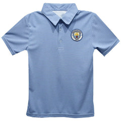Manchester City Vive La Fete Youth Pencil Stripe Polo Discount - Sky Blue