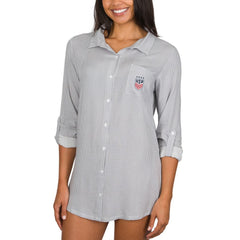 USWNT Concepts Sport Women's Melody Full-Button Long Sleeve Nightshirt on sale - Gray