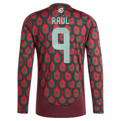 Raul Jimenez Mexico National Team 2024 Home Replica Player Long Sleeve Jersey for sale - Burgundy