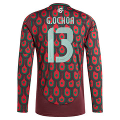 Guillermo Ochoa Mexico National Team 2024 Home Replica Player Long Sleeve Jersey for sale - Burgundy