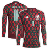 Santiago Giménez Mexico National Team 2024 Home Replica Player Long Sleeve Jersey for sale - Burgundy