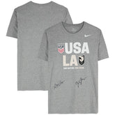 Gisele Thompson & Alyssa Thompson Angel City FC & USWNT Multi-Signed Gray T-Shirt