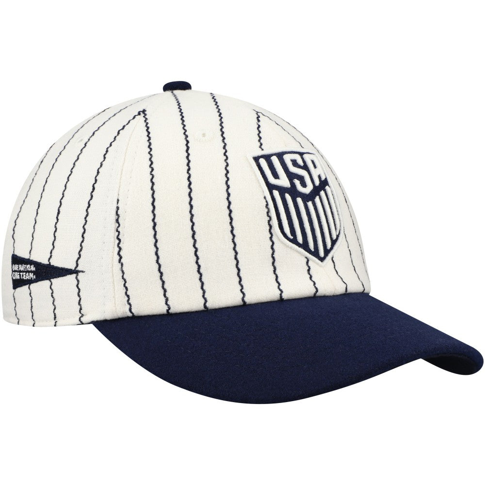 USMNT Fan Ink Unisex Yankee Adjustable Hat for sale - White/Navy