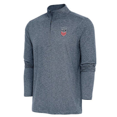 USWNT Antigua Hunk Quarter-Zip Top on sale - Heather Navy