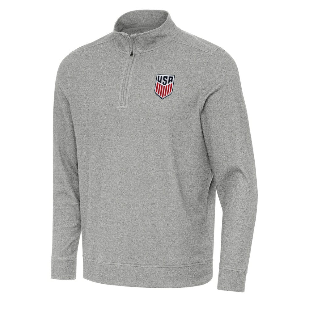 USMNT Antigua Subtle Quarter-Zip Top for sale - Heather Gray