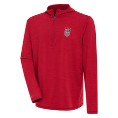USWNT Antigua Tidy Quarter-Zip Hoodie on sale - Heather Red