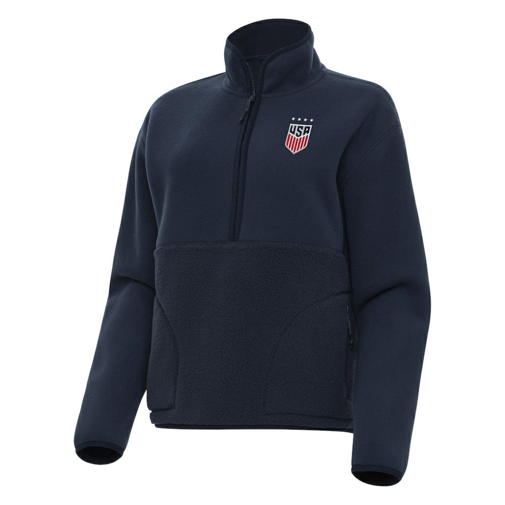 USWNT Antigua Women's Figure Quarter-Zip Jacket on sale - Navy