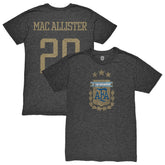 Alexis Mac Allister Argentina National Team 1863FC Player Retro Tri-Blend T-Shirt for sale - Heather Black