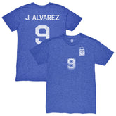 Julián Álvarez Argentina National Team 1863FC Retro Name & Number Tri-Blend T-Shirt for sale - Blue
