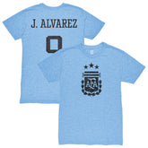 Julián Álvarez Argentina National Team 1863FC Player Retro Tri-Blend T-Shirt for sale - Light Blue