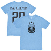 Alexis Mac Allister Argentina National Team 1863FC Player Retro Tri-Blend T-Shirt for sale - Light Blue
