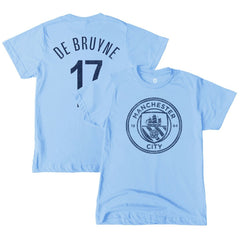 Kevin De Bruyne Manchester City 1863FC Youth Player T-Shirt Discount - Sky Blue