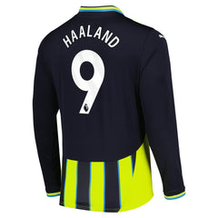 Erling Haaland Manchester City 2024/25 Away Replica Long Sleeve Player Jersey Discount - Navy