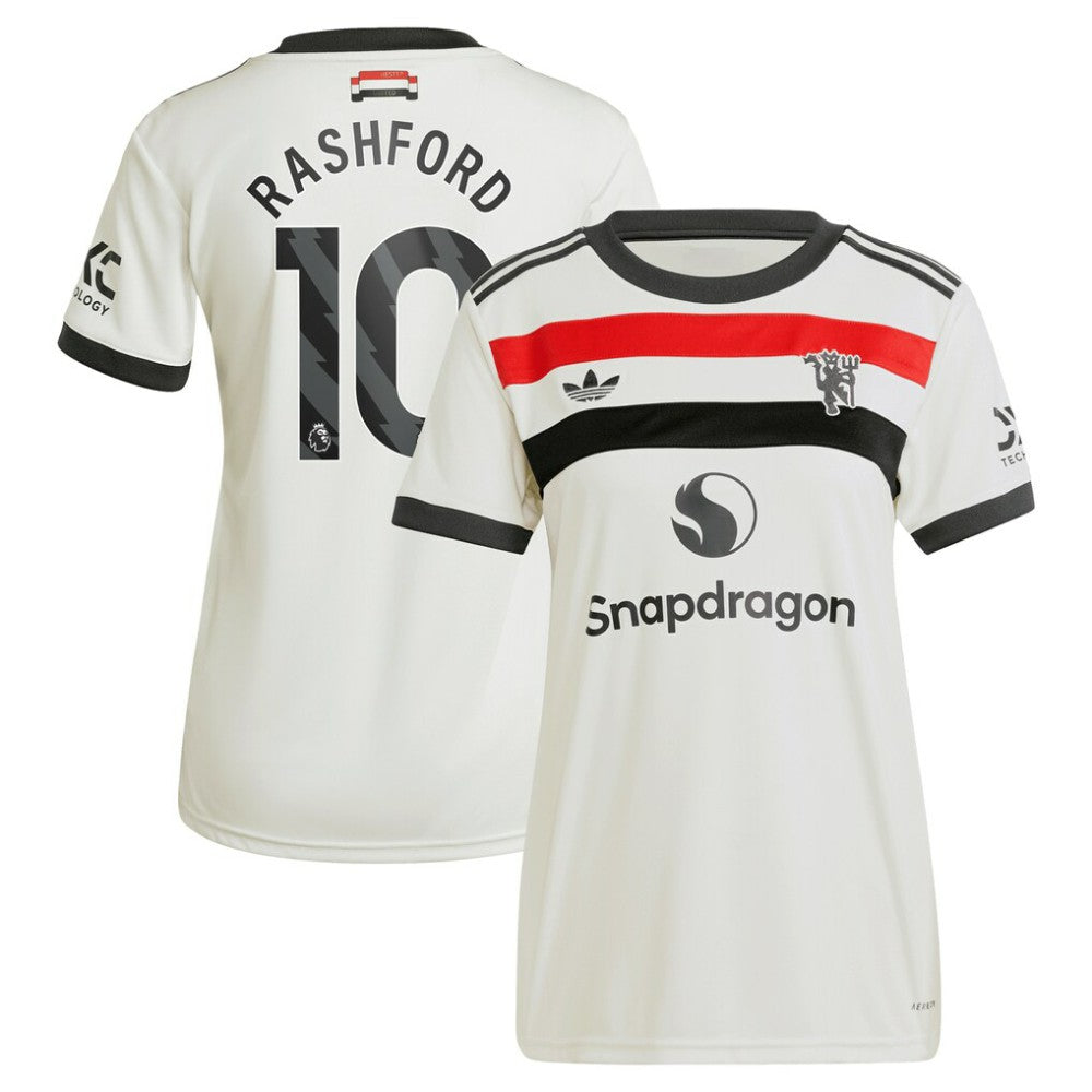 Marcus Rashford Manchester United Originals Women's 2024/25 Third Replica Jersey Discount - Cream