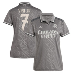 Vini Jr. Real Madrid Originals Women's 2024/25 Third Replica Player Jersey Discount - Charcoal