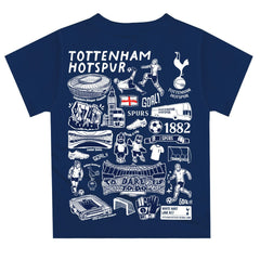 Tottenham Hotspur Vive La Fete Youth Impressions Artwork T-Shirt Sale - Navy
