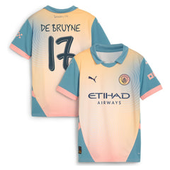 Kevin De Bruyne Manchester City Youth 2024/25 Fourth Replica Player Jersey Discount - Blue