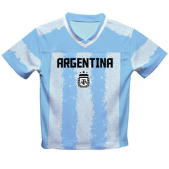 Lionel Messi Argentina National Team Vive La Fete Youth Painted Stripes Football Jersey for sale - Light Blue