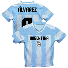 Julián Álvarez Argentina National Team Vive La Fete Football Jersey for sale - Light Blue