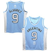 Julián Álvarez Argentina National Team Vive La Fete Mesh Basketball Jersey for sale - Light Blue