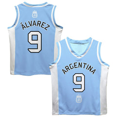 Julián Álvarez Argentina National Team Vive La Fete Mesh Basketball Jersey for sale - Light Blue
