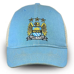 Manchester City 1863FC Retro Tea Washed Vintage Trucker Adjustable Hat Discount - Sky Blue