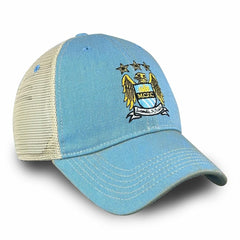 Manchester City 1863FC Retro Tea Washed Vintage Trucker Adjustable Hat Discount - Sky Blue