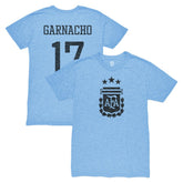 Alejandro Garnacho Argentina National Team 1863FC Player Vintage Tri-Blend T-Shirt for sale - Light Blue