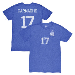 Alejandro Garnacho Argentina National Team 1863FC Player Vintage Tri-Blend T-Shirt for sale - Blue