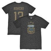 Cristian Romero Argentina National Team 1863FC Player Vintage Tri-Blend T-Shirt for sale - Black