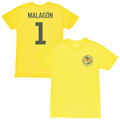 Luis Malagón Club America 1863FC Vintage Player Name & Number Tri-blend T-Shirt Discount - Yellow