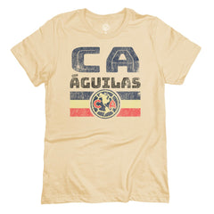 Club America 1863FC Retro Stripes T-Shirt Discount - Tan
