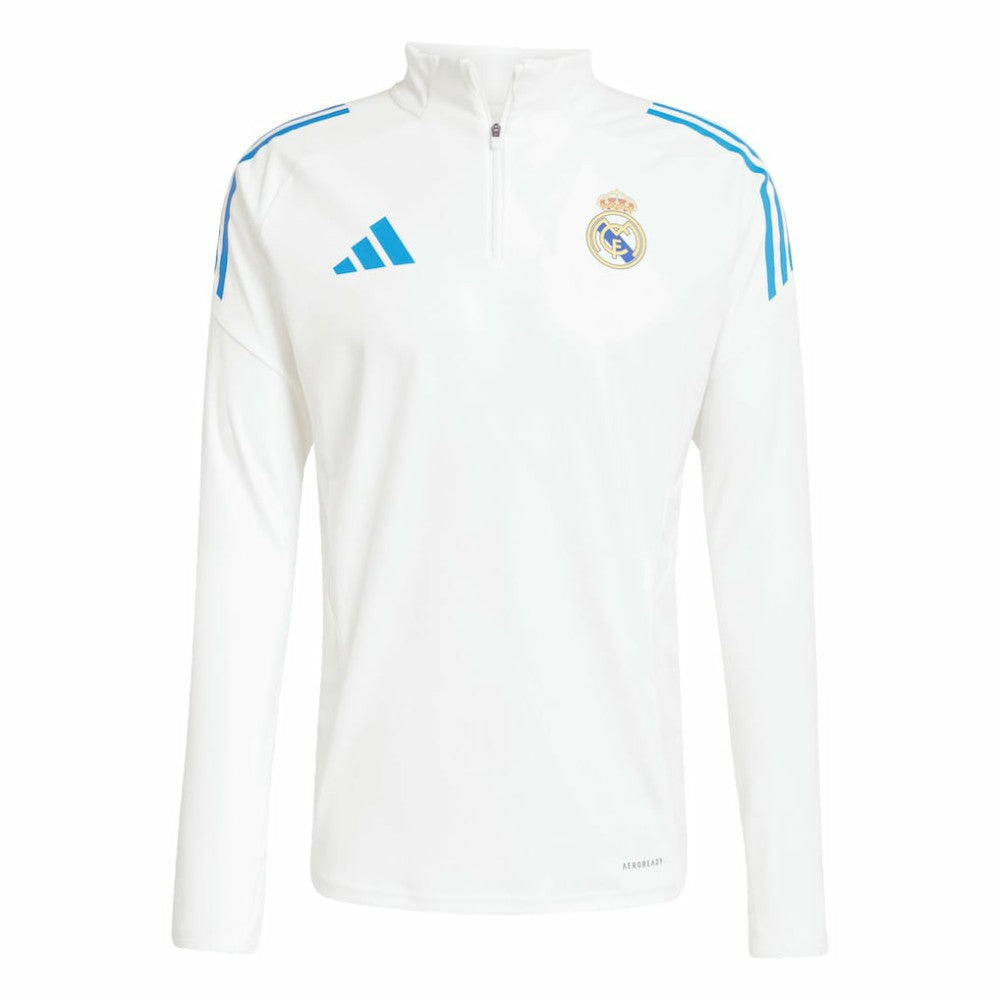 Real Madrid 2025/26 AEROREADY Raglan Quarter-Zip Training Top Discount - White