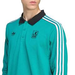Liverpool Terrace Icons Long Sleeve Polo Discount - Green