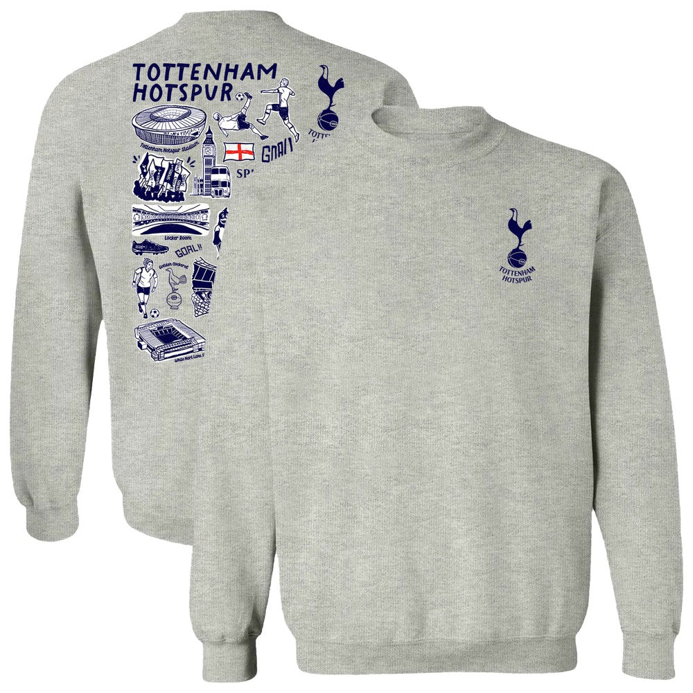 Tottenham Hotspur Vive La Fete Women's Impressions Artwork Pullover Sweatshirt Sale - Gray