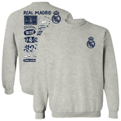 Real Madrid Vive La Fete Women's Impressions Artwork Pullover Sweatshirt Discount - Gray