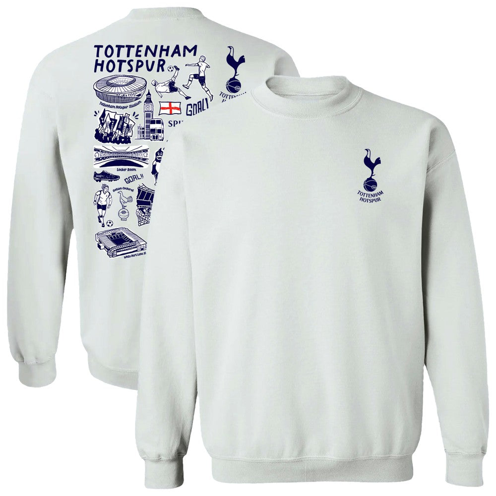 Tottenham Hotspur Vive La Fete Women's Impressions Artwork Pullover Sweatshirt Sale - White