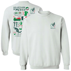 Mexico National Team Vive La Fete Women's Impressions Artwork Pullover Sweatshirt for sale - White