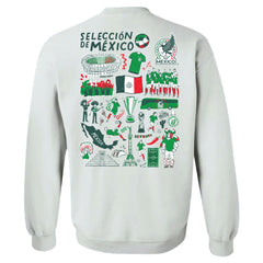 Mexico National Team Vive La Fete Women's Impressions Artwork Pullover Sweatshirt for sale - White